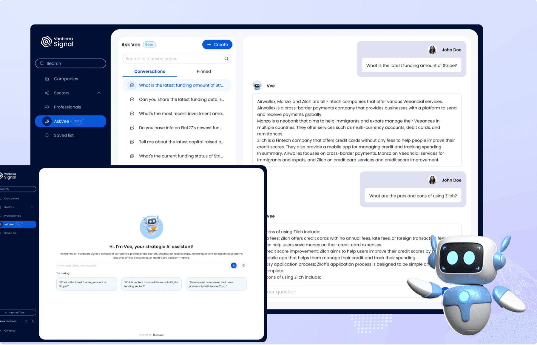 Vee, the Vanberra Signal AI assistant